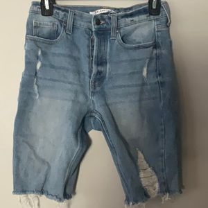Celebrity Pink biker style jean shorts size 1